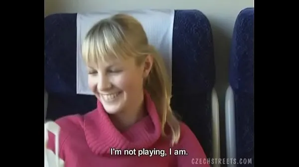 Sveži Czech streets Blonde girl in train najboljši videoposnetki