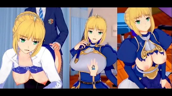 Fresh Eroge Koikatsu! ] FGO (Fate) Altria Pendragon (Saber) rubs her boobs H! 3DCG Big Breasts Anime Video (FGO) [Hentai Game Fate / Grand Order best Videos