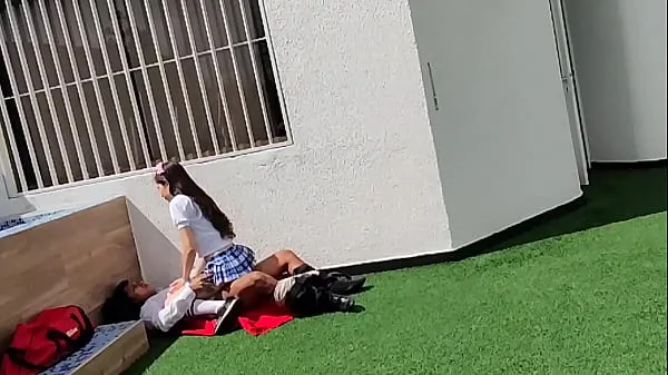 Fresh Young schoolboys have sex on the school terrace and are caught on a security camera best Videos