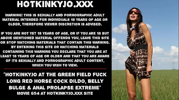 Fresh Hotkinkyjo at the green field fuck long red horse cock dildo, belly bulge & anal prolapse extreme best Videos